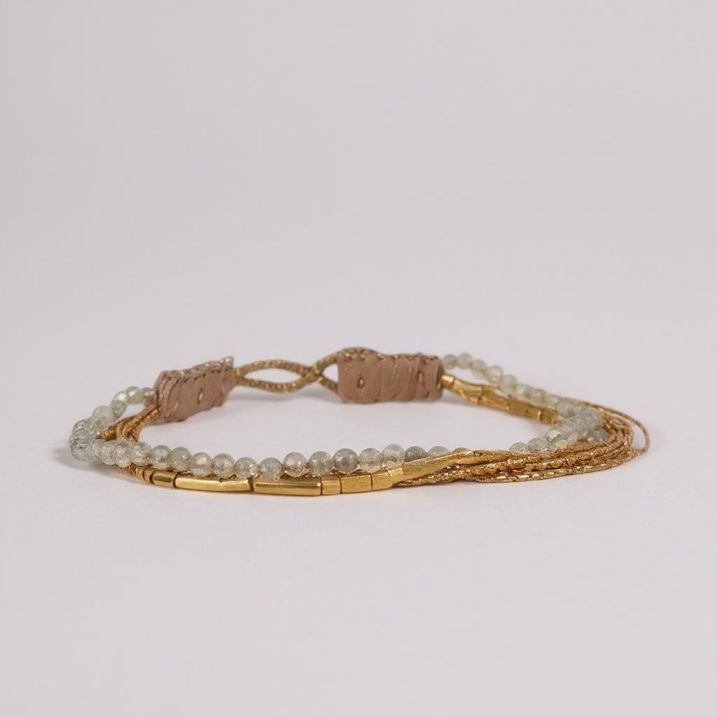AC03 Lulu Ash Bracelet Gold and Labradorite