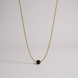 NC14 Pablo Necklace Gold with Onyx