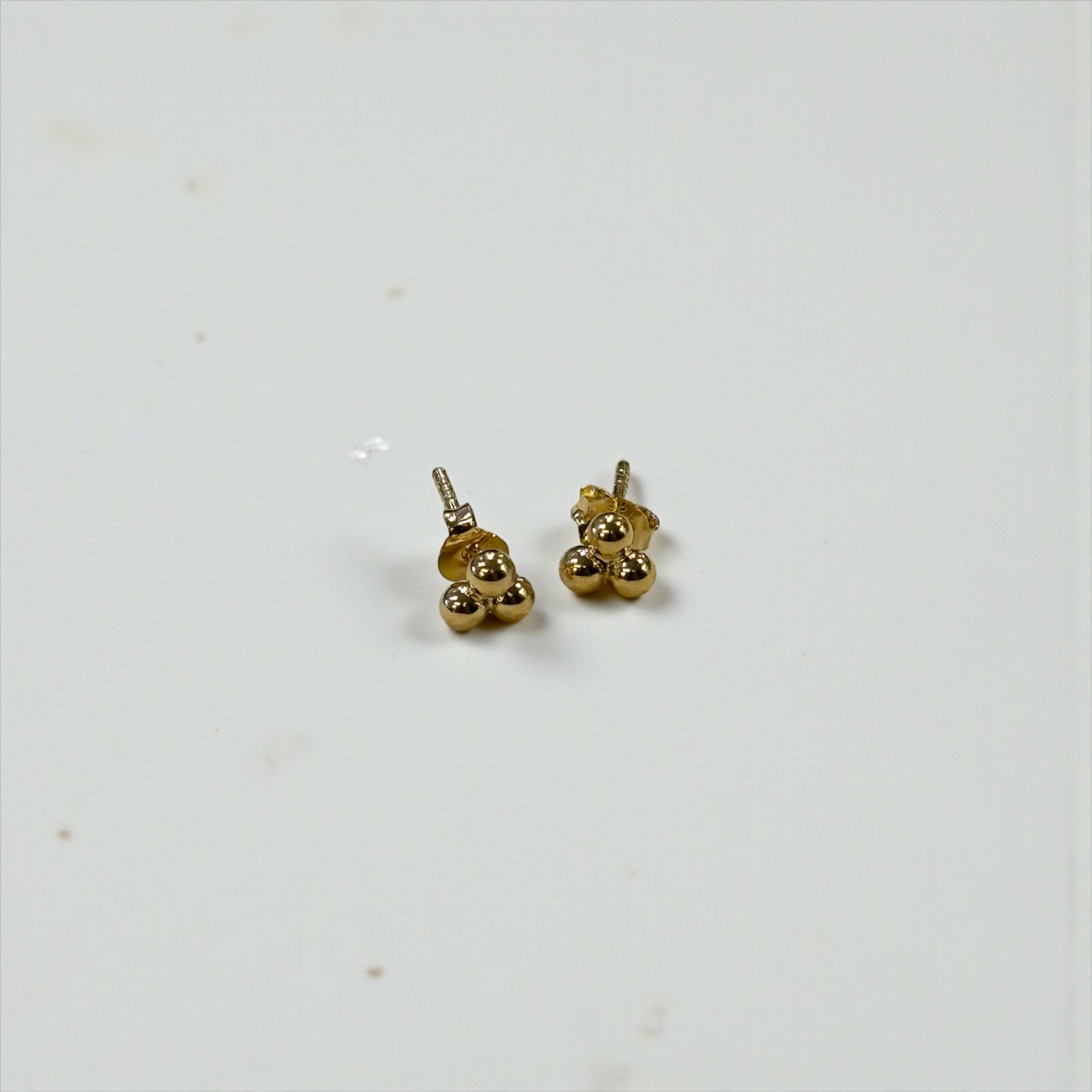 PL-166a Gold Ball Stud Earrings