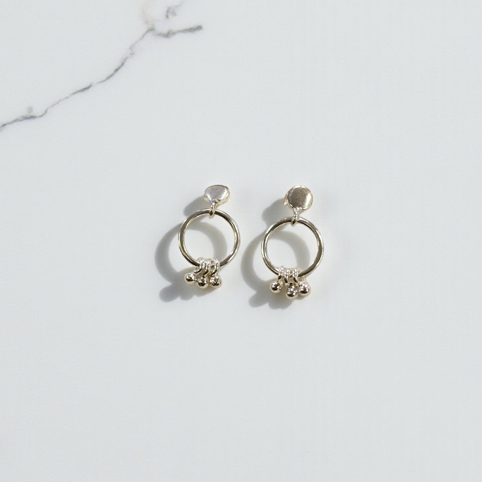 PL-83 Silver Open Circle Charm Studs