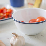 Load image into Gallery viewer, ENAMEL BOWL NAVY RIM LARGE
