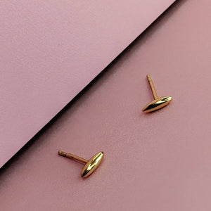 GOLD RICE GRAIN STUD EARRINGS SOH 1008