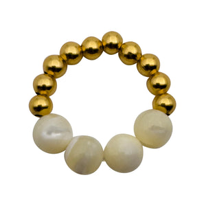 RHH03 Mother of Pearl and Gold Ring