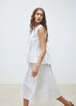 Load image into Gallery viewer, Suncoo Woven Cotton Skirt White Faye
