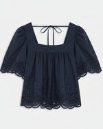 Load image into Gallery viewer, Suncoo Embroidered Blouse Lucy Bleu Nuit
