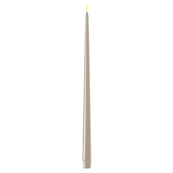 SAND GREY PACK OF TWO LED TAPER CANDLES two sizes available