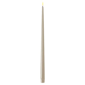 SAND GREY PACK OF TWO LED TAPER CANDLES two sizes available