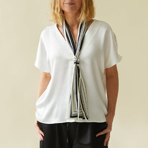 CHALK ISLA SCARF BLACK AND CREAM