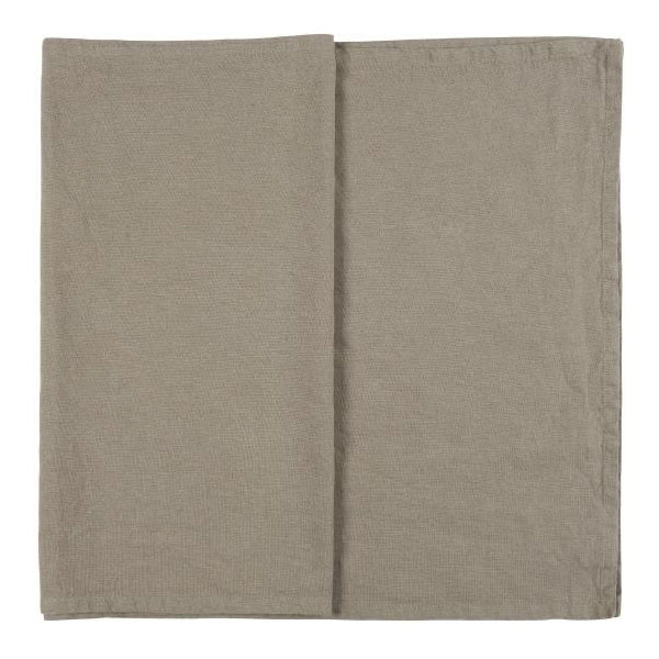 COTTON AND LINEN TABLE RUNNER IN SOIL BROWN