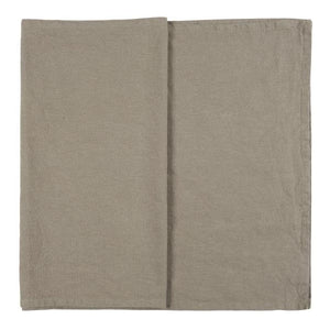 COTTON AND LINEN TABLE RUNNER IN SOIL BROWN