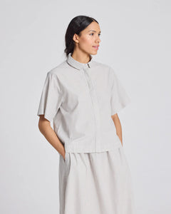 Gai & Lisva Elena Shirt Mulch and White Stripe