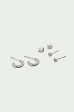 Load image into Gallery viewer, Set of Two Quest Earrings Silver
