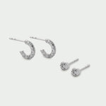 Load image into Gallery viewer, Set of Two Quest Earrings Silver
