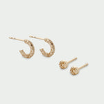 Load image into Gallery viewer, Set of Two Quest Earrings Gold
