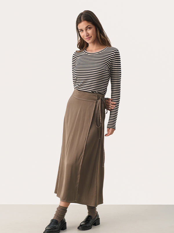 Part Two Lovelie Wrap Skirt Bronze