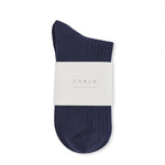 Load image into Gallery viewer, BAMBOO ANKLE SOCKS NAVY AND WHITE STRIPE
