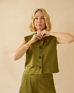 Load image into Gallery viewer, Chalk Sally Waistcoat Avocado

