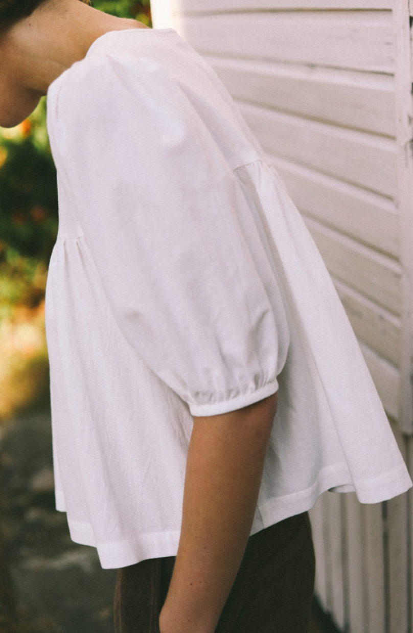 OFFON CLOTHING OFF WHITE COTTON BLOUSE