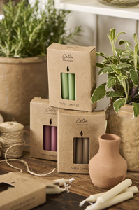 Box of 12 Taper Candles Linen