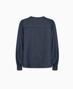 Load image into Gallery viewer, MosMosh Yen Denim Blouse Dark Blue
