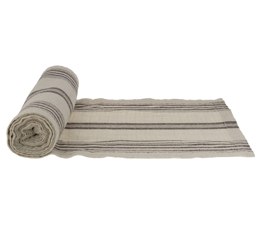 Karlevi Nature/Brown Table Runner Recycled Cotton 240cmx35cm