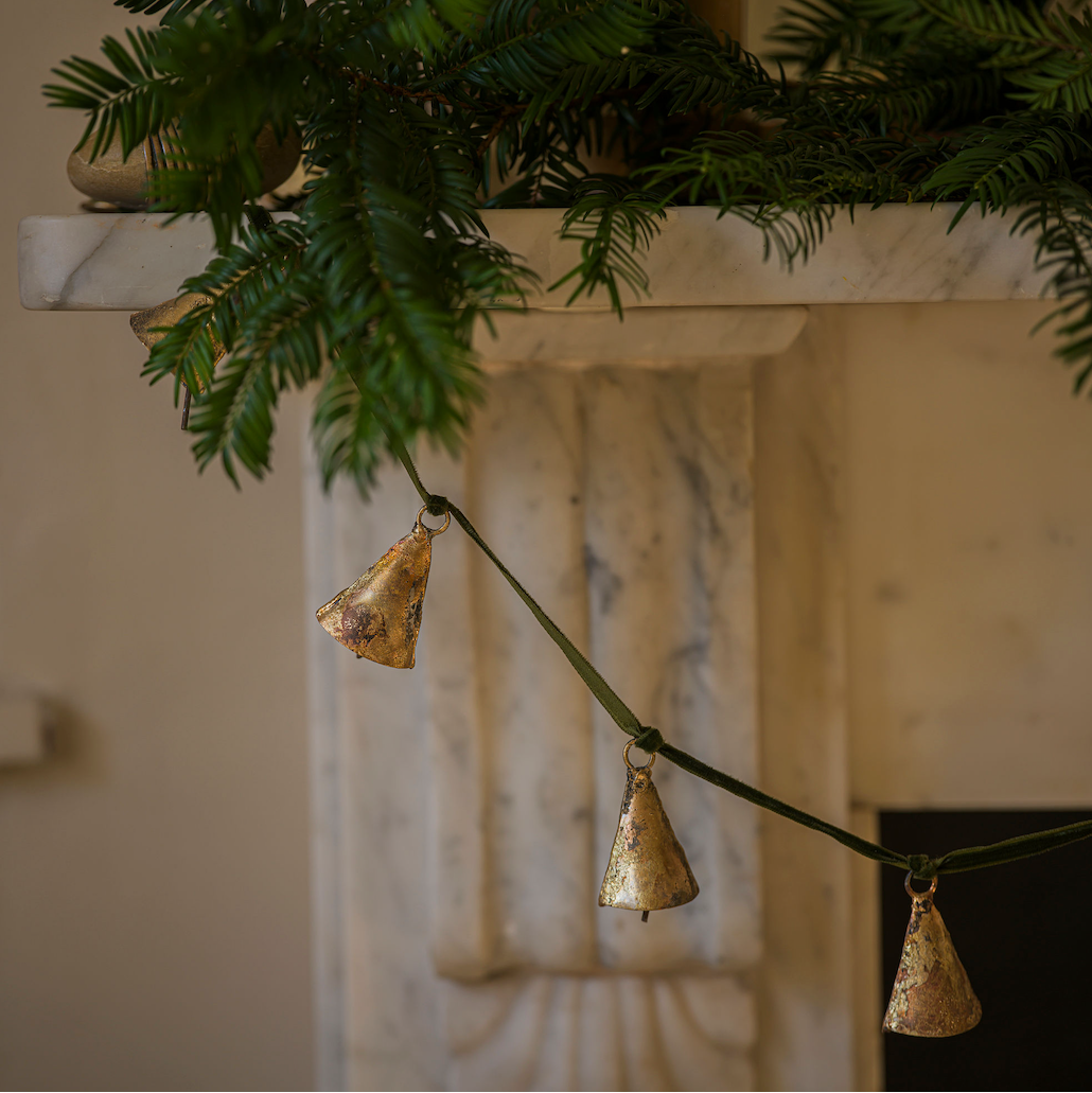 Bell Garland on Velvet Ribbon