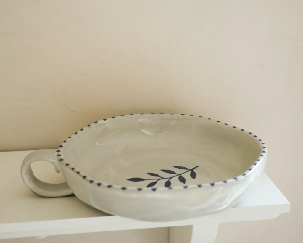 Hand Painted Botanic Dish Ink