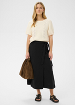 Load image into Gallery viewer, Part Two Arbella Black Linen Wrap Skirt
