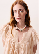 Load image into Gallery viewer, FRNCH Rouge and Cream Cotton Blouse

