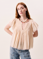 Load image into Gallery viewer, FRNCH Rouge and Cream Cotton Blouse
