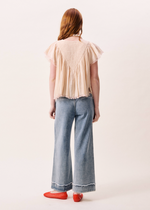 Load image into Gallery viewer, FRNCH Rouge and Cream Cotton Blouse

