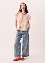 Load image into Gallery viewer, FRNCH Rouge and Cream Cotton Blouse
