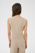 Load image into Gallery viewer, Part Two Azania Waistcoat Neutral Pinstripe
