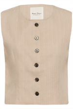 Load image into Gallery viewer, Part Two Azania Waistcoat Neutral Pinstripe
