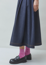 Load image into Gallery viewer, Suncoo Woven Denim Midi Skirt

