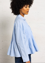 Load image into Gallery viewer, Suncoo Woven Pleat Blouse Loeli Pale Blue
