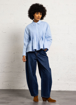 Load image into Gallery viewer, Suncoo Woven Pleat Blouse Loeli Pale Blue
