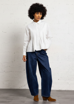 Load image into Gallery viewer, Suncoo Woven Pleat Blouse Loeli White
