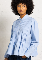 Load image into Gallery viewer, Suncoo Woven Pleat Blouse Loeli Pale Blue
