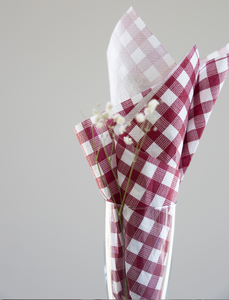 PAPER NAPKINS RED CHECKED DESIGN PACK OF 16
