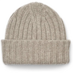 Load image into Gallery viewer, Kari Lambswool Beanie Hat Stone Grey
