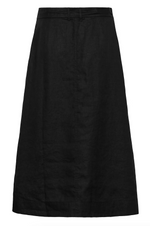 Load image into Gallery viewer, Part Two Arbella Black Linen Wrap Skirt
