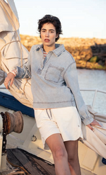 Load image into Gallery viewer, Mat de Misaine Denim Shirt Top Velique
