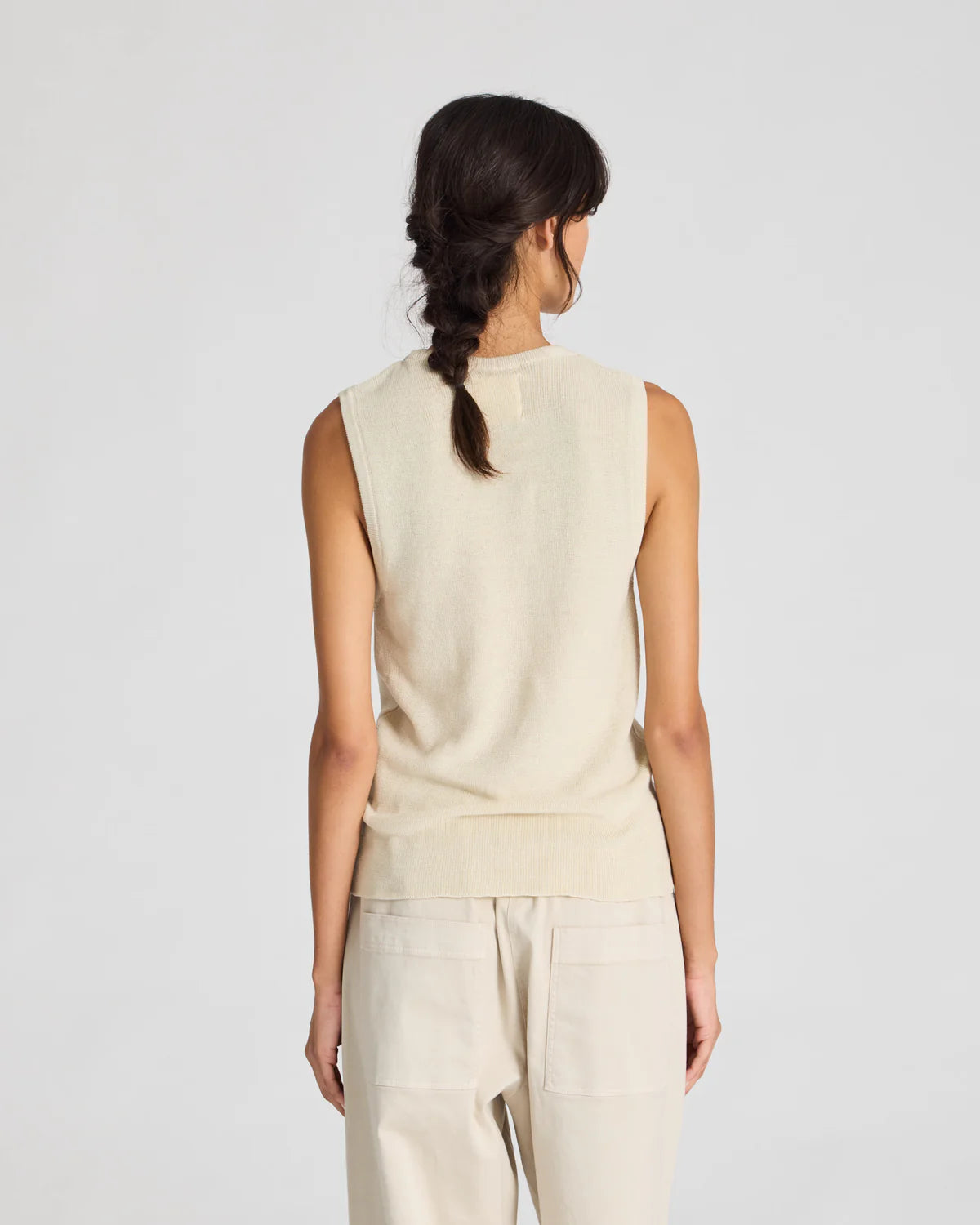 Gai & Lisva Sofie Knit Tank Top Ecru