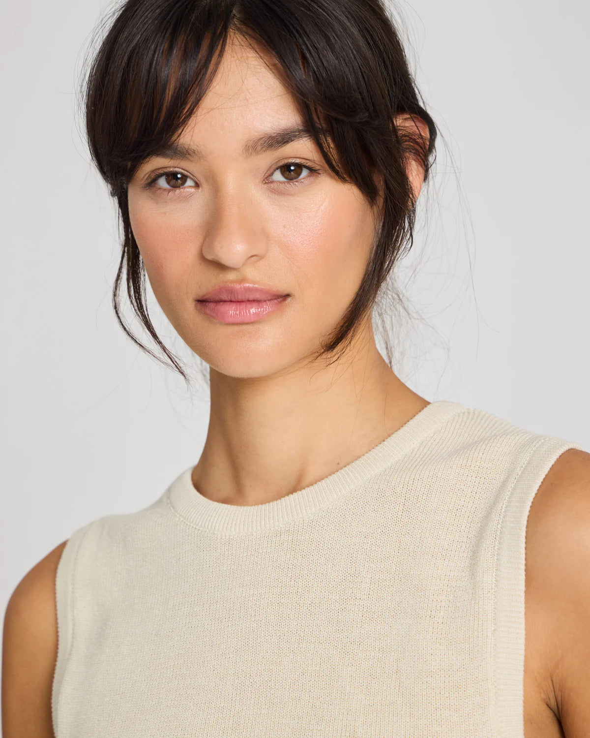 Gai & Lisva Sofie Knit Tank Top Ecru