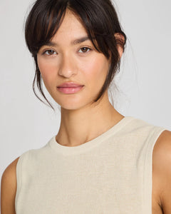 Gai & Lisva Sofie Knit Tank Top Ecru
