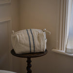 Load image into Gallery viewer, Linen Washbag Blue Stripe Large
