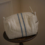 Load image into Gallery viewer, Linen Washbag Blue Stripe Large
