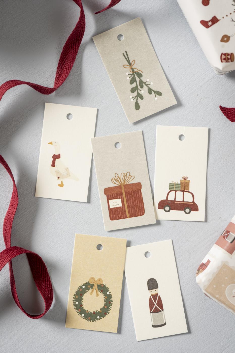 Festive Christmas Tags Set of 6