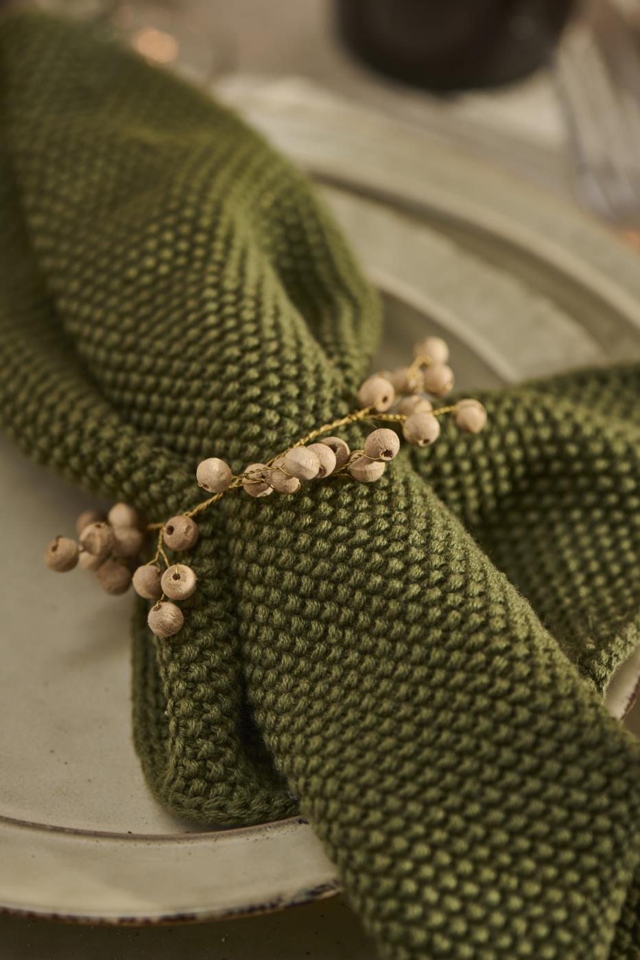 Wire and Wooden Bead Napkin Ring